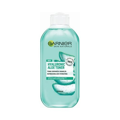 גרנייה מי פנים אלוורה מכיל חומצה היאלורונית פורמלה טבעונית 200 מל Garnier Skin Naturals Hyaluronic Aloe Jelly tonic 200 ml