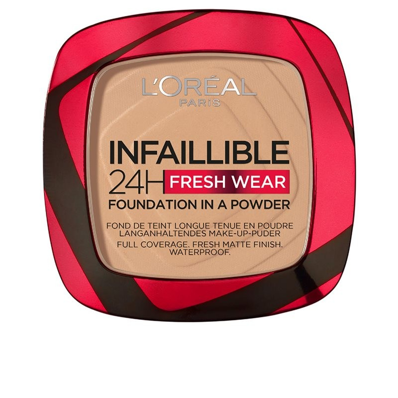 לוריאל אינפליבל פודרה עמיד 24 שעות בעל מרקם קטיפתי מס 130 INFALLIBLE 24H fresh wear foundation compact