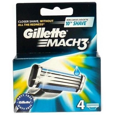 סכיני גילוח גילט מאך 3 Gillette Mach3 Blades 4pcs