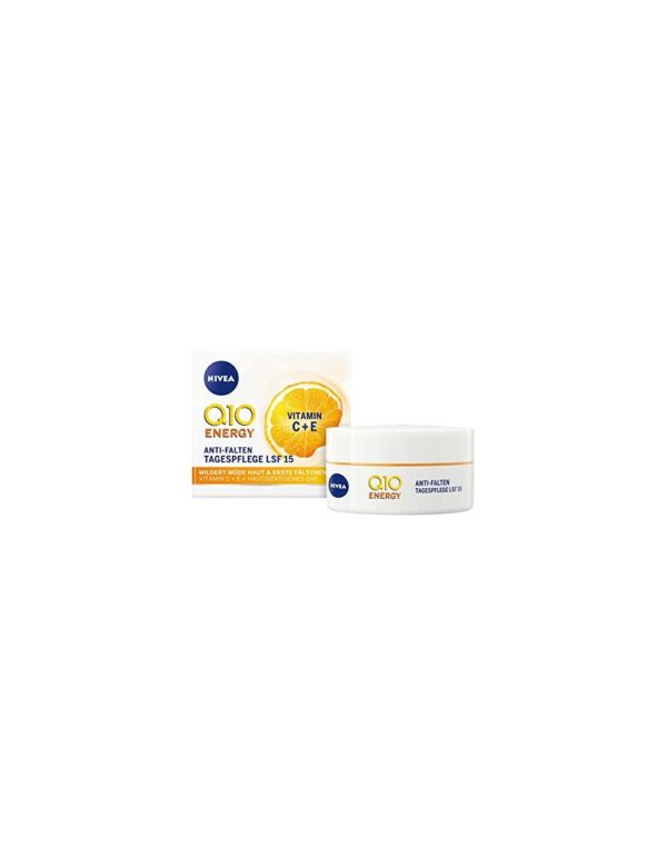 ניואה Q10 אנרג'י קרם יום נגד קמטים 50 מ"ל Nivea Q10 Energy Vitamin C Day Cream SPF 15 50ml