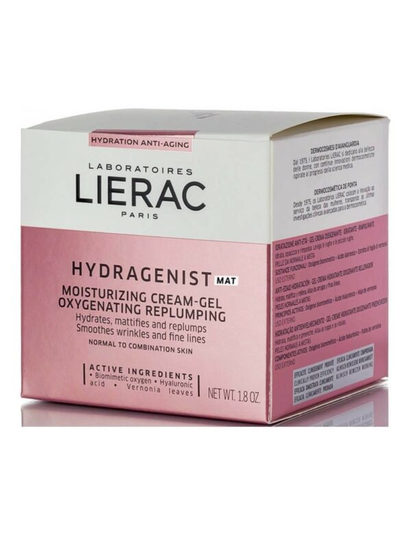 ליראק קרם ג'ל לחות לפנים למראה מאט 50מ"ל Lierac Hydragenist Mat Gel-Creme Hydratant Oxygenant 50 ml