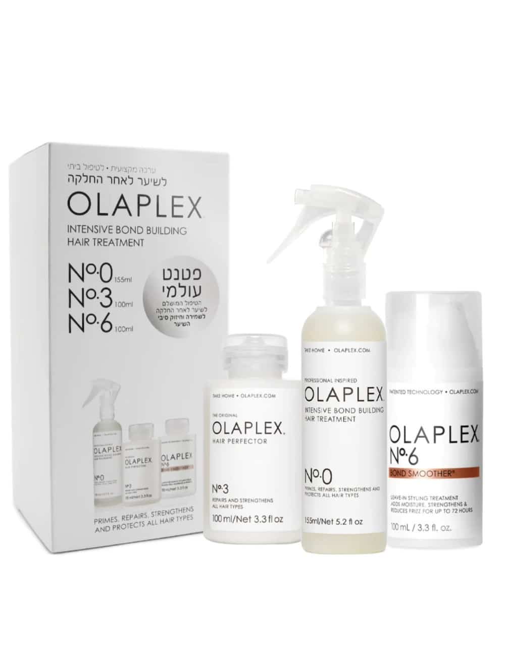 אולפלקס ערכה מקצועית לטיפול ביתי אחרי החלקה 3 מוצרים OLAPLEX SET